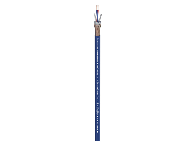 SOMMER CABLE MICRO-STAGE; przewód mikrofonowy 2 x 0,14 mm2; PVC O 5,80 mm; niebieski